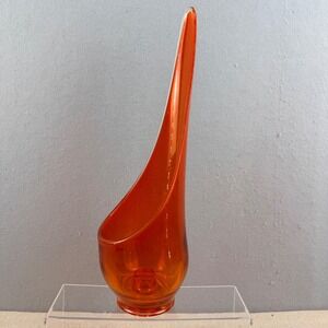 Viking Glass Persimmon Orange Taperglow Candle Holder Epic Series 14.5" MCM